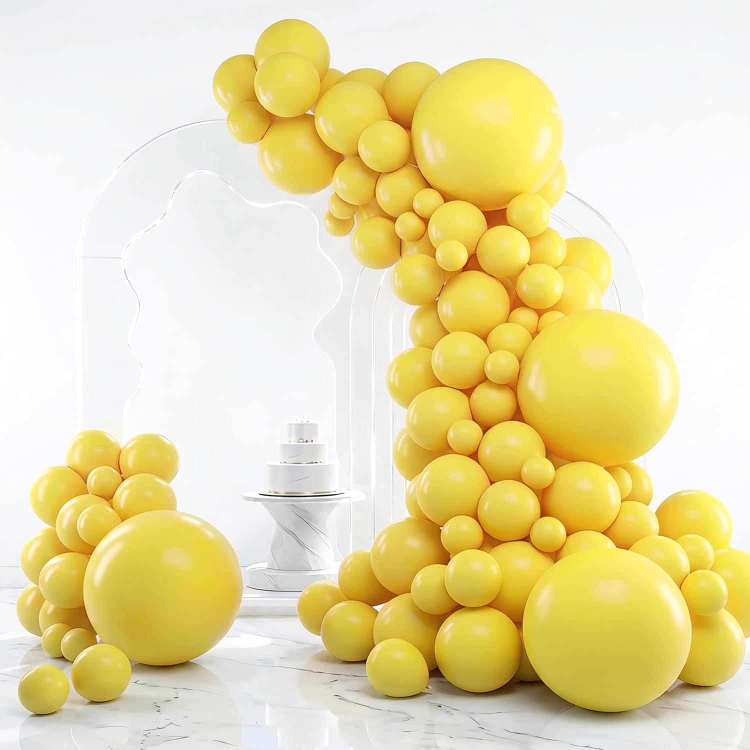  Yellow Balloons Different Sizes 18 12 10 5 Inch Balloon Arch 129pcs
