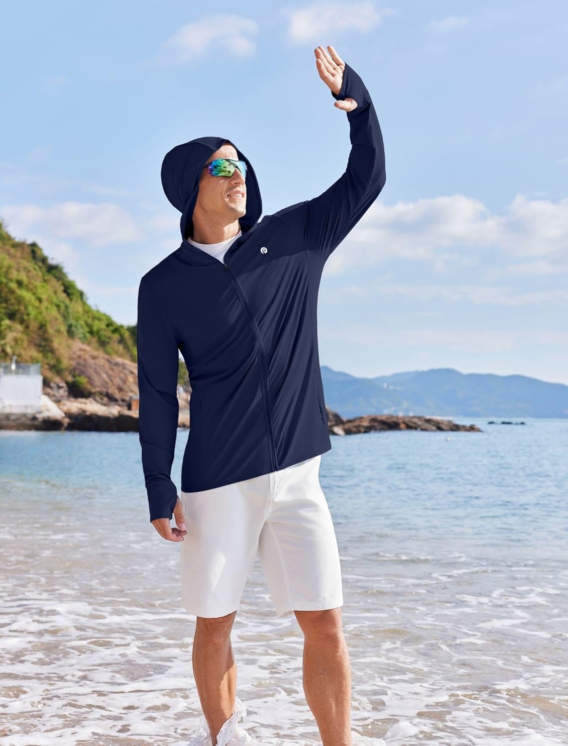 PINSPARK Men's UPF50+ Full Zip Outdoor Hoodies Lightweight Sun Protection Long Sleeve Jacket for Fishing Hiking with Pockets - Image 2