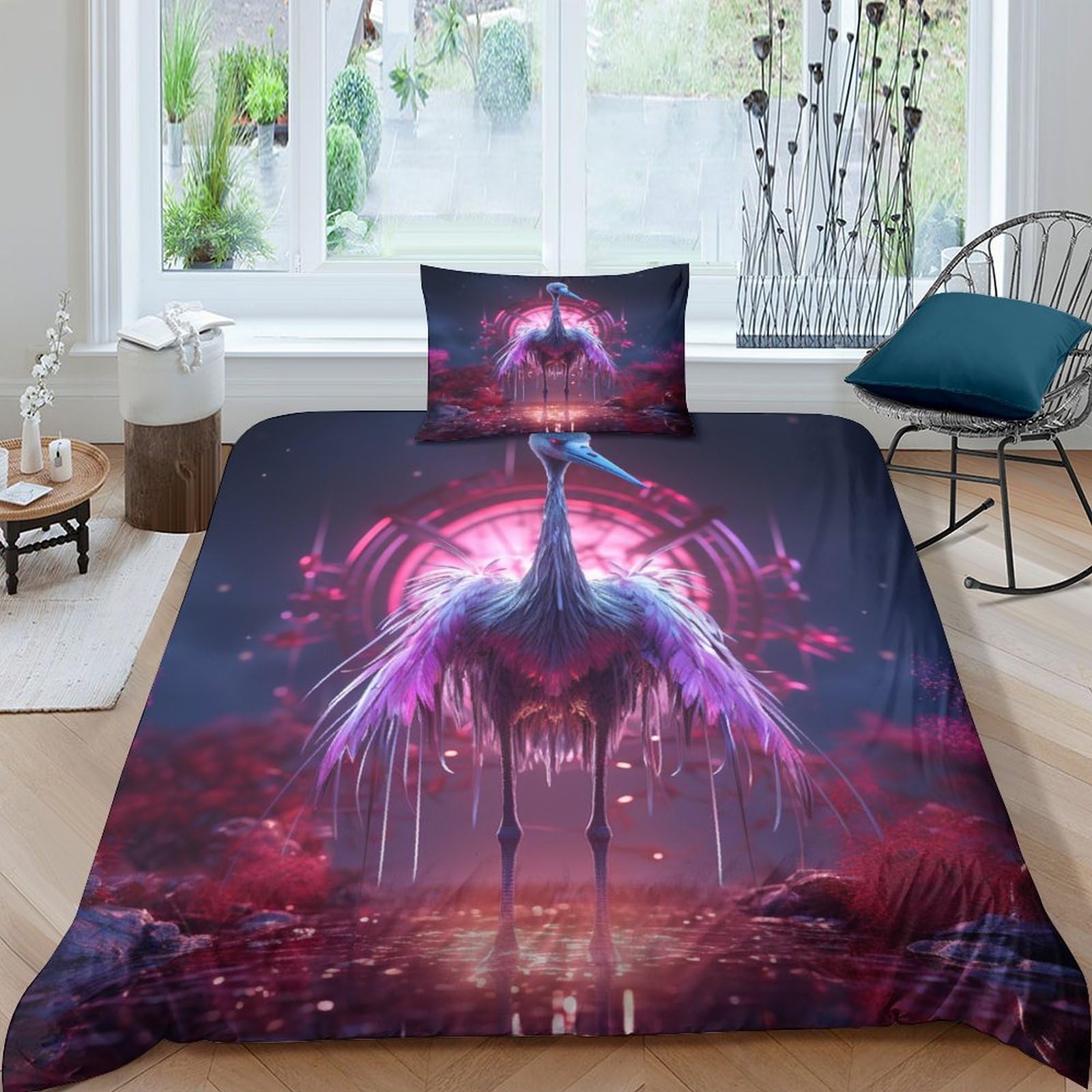 Housse de couette la grue microfibre douce et respirante 3D