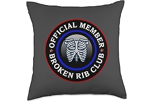 Broken Rib Club: Badge of Resilience & Recovery Humor Throw Pillow