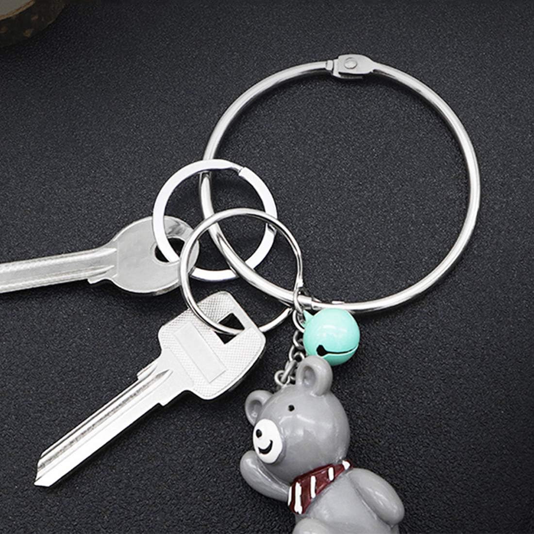 24 Pack 3 Inch Book Rings, Loose Leaf Binder Rings, Extra Large Metal Book Ring, Big Keychain Key Rings, (Silver) : Office Products