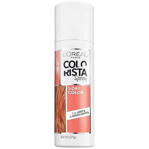 L'Oreal Paris Colorista - Spray de color temporal lavable de 1 día, rosa coral, 2 onzas