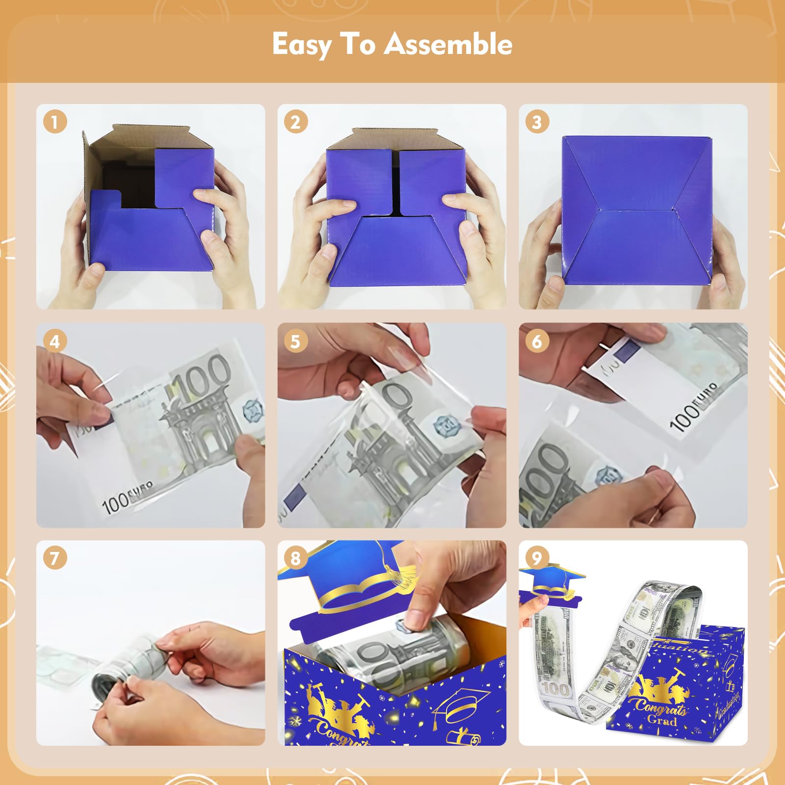Snapklik.com : 2025 Graduation Money Box For Cash Gift, Blue Graduation ...