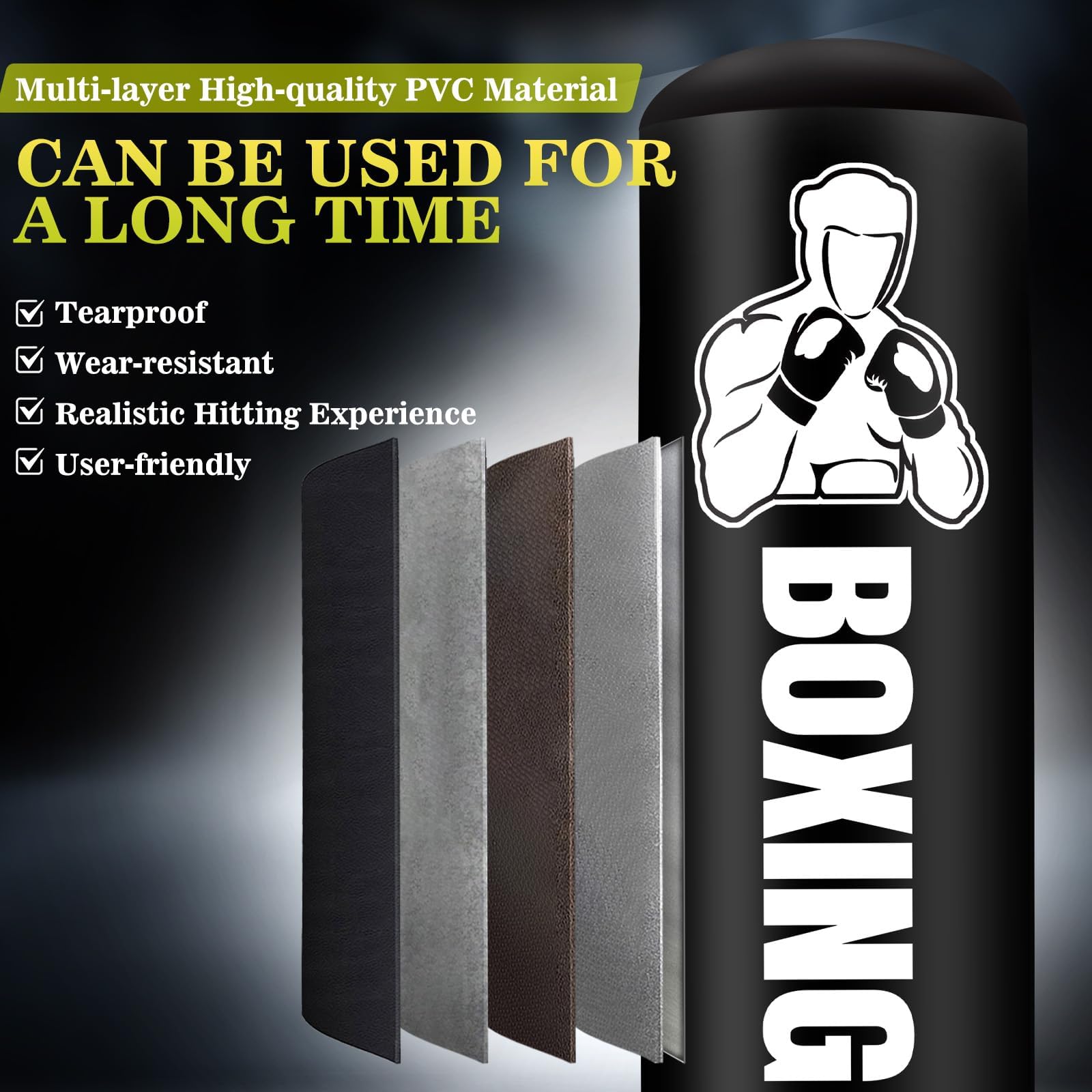 YORWHIN Sacco da Boxe Adulti da 180 cm, Sacco da Boxe da terra Autoportante Sacco Gonfiabile per Allenamento MMA Muay Thai Fitness