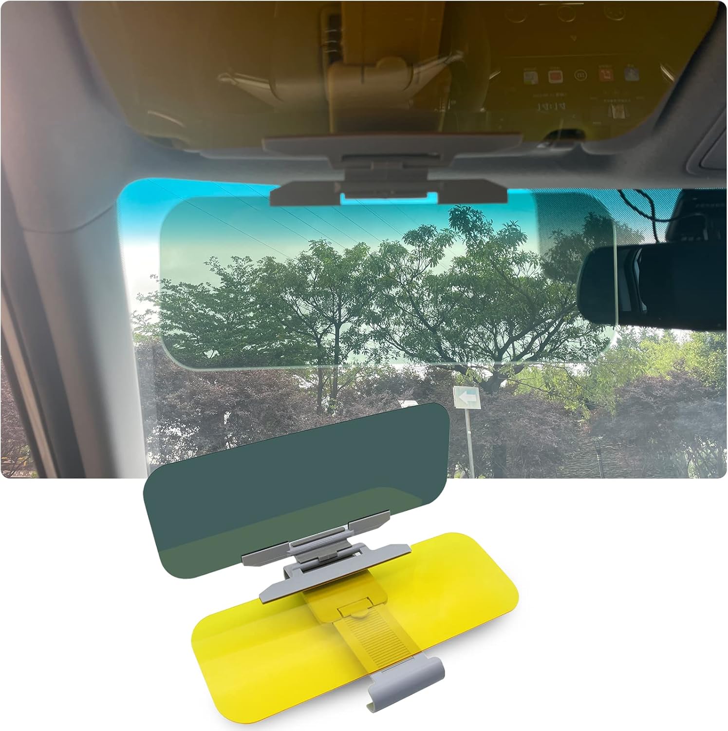 JDDRY Car Sun Visor,2 in 1 for Day and Night AntiGlare,Car AntiGlare Sun Visor,Day