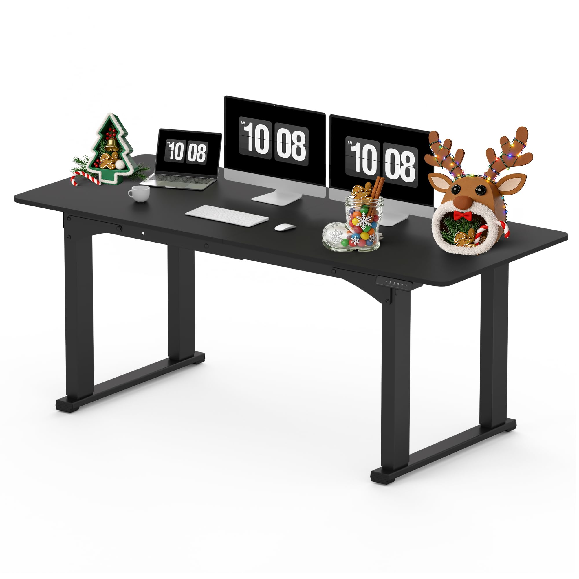 SANODESK 4-Leg Standing Desk Electric Height Adjustable Desk with Memory Presets for Home Office Stand up Desk Computer