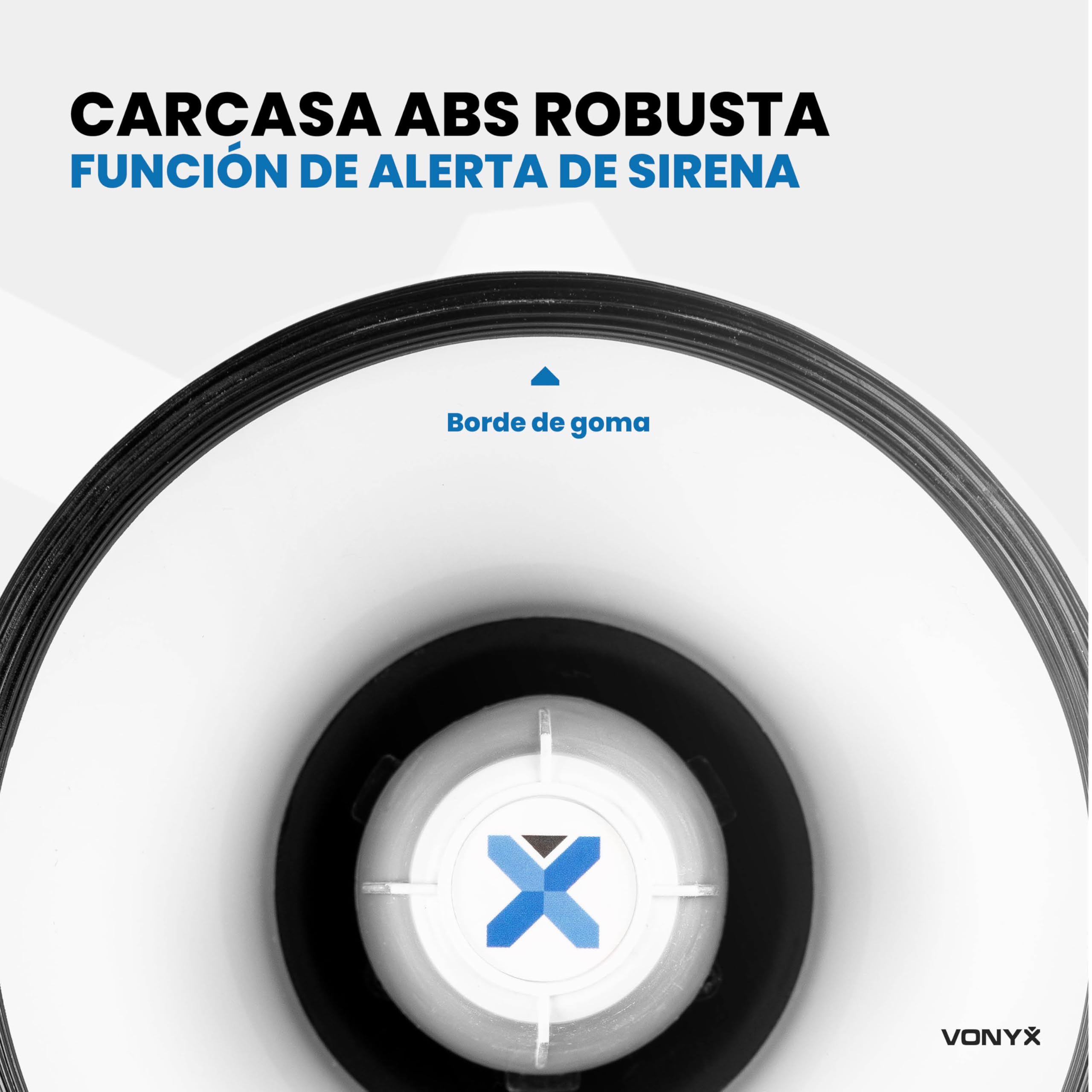 Vonyx MEG025 Megáfono Portátil con Bluetooth de 25W, 800m de Alcance, entradas USB/MicroSD, Sirena, Función de grabación, Megáfono de Mano con Batería Recargable para Eventos en Interior/Exterior