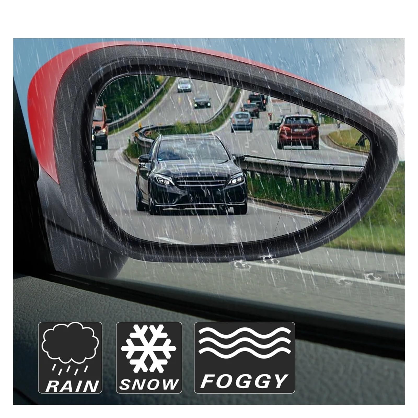 Espejo retrovisor eléctrico con lente calefactable roja for Ford Fiesta MK7 2013-2017, accesorios for coche, conjunto de espejo retrovisor lateral de 6 pines.(Left Side)