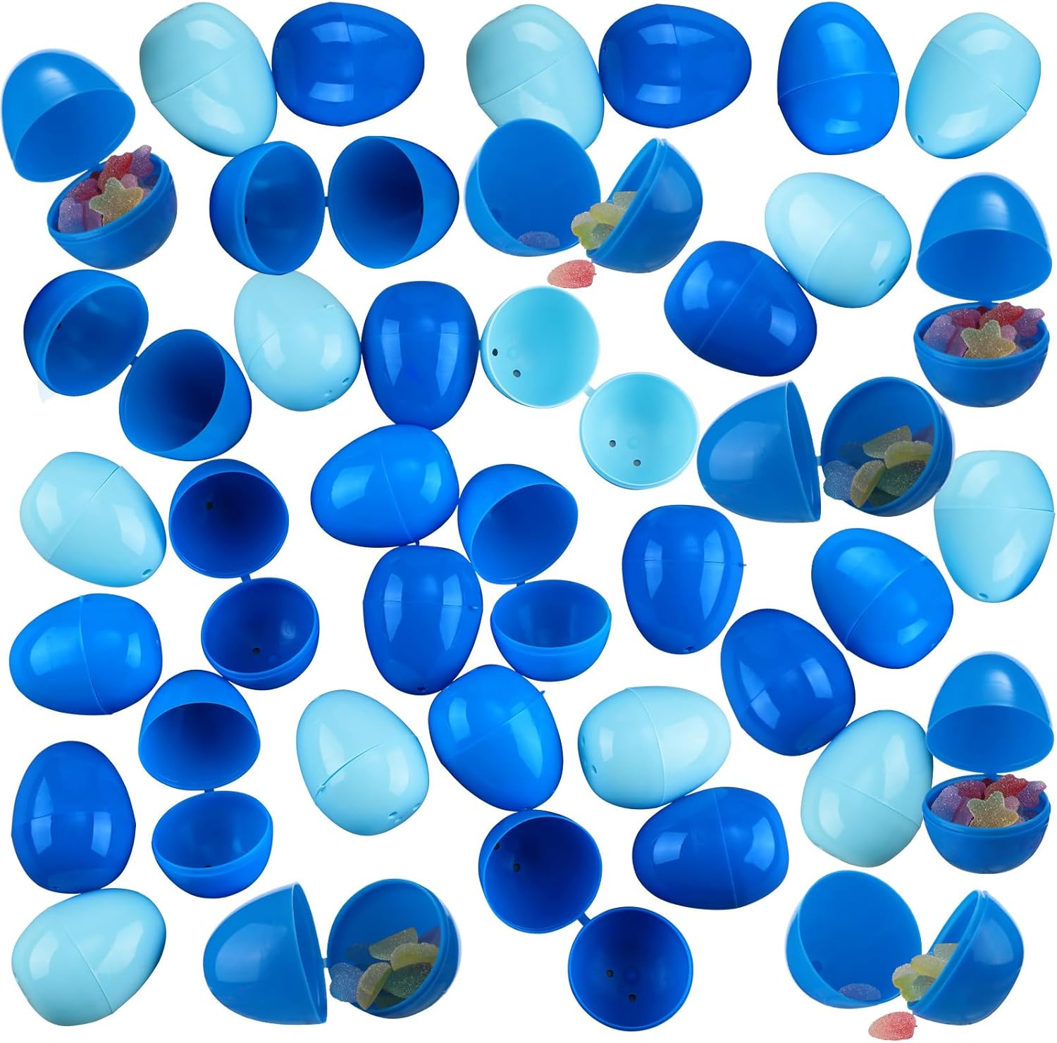 Silipull 180 Pcs Blue Plastic Easter Eggs 2.25 Inches Empty