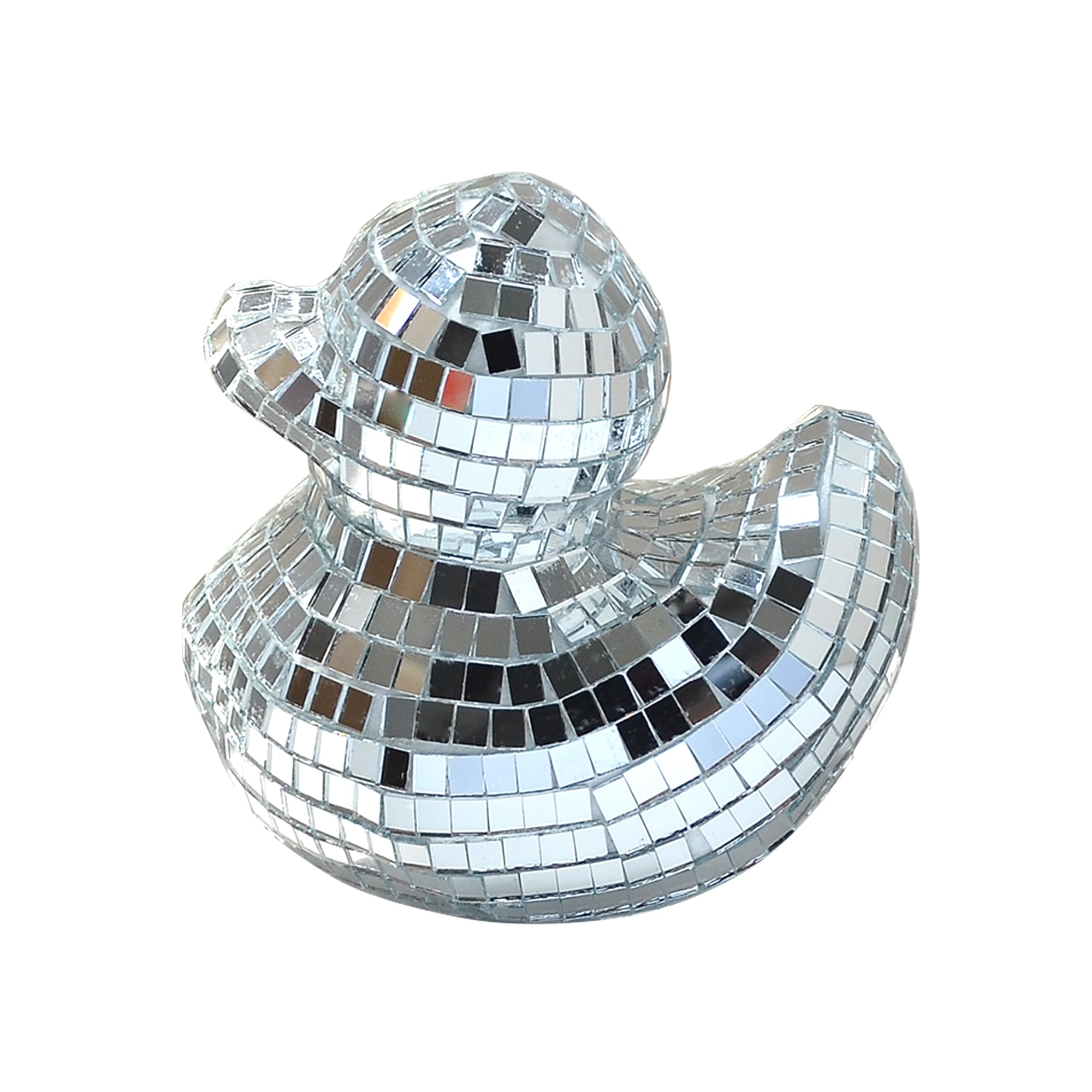 1pc Disco Duck Disco Ball Duck Shape Ornament Reflective Mirrored Glass Decorative Accent for Cake Decoration Disco Themed Party Wedding