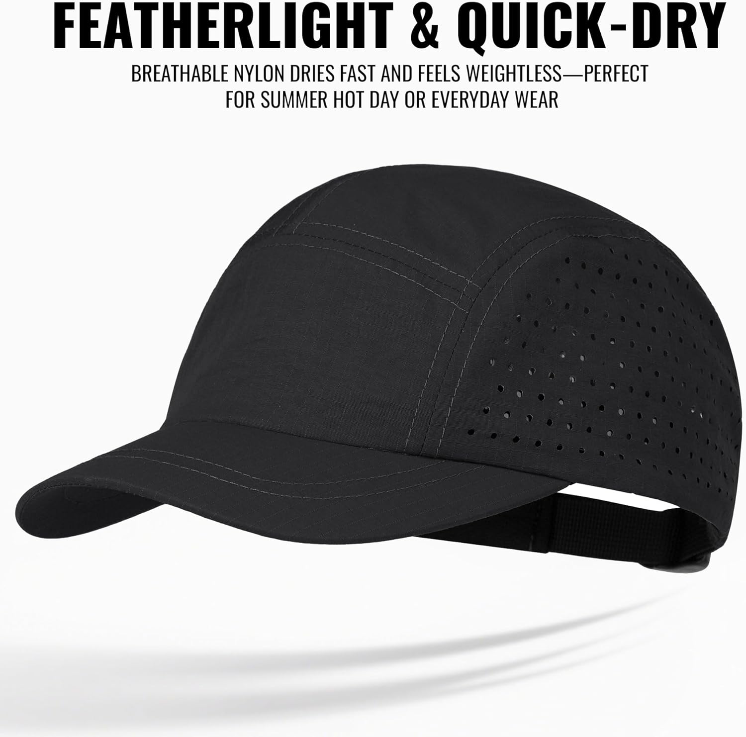 CLAPE Short Brim Baseball Cap for Men, Quick Dry Mesh 5 Panel Hat, Lightweight Outdoor Low Profile Cap for Small Heads - Image 5