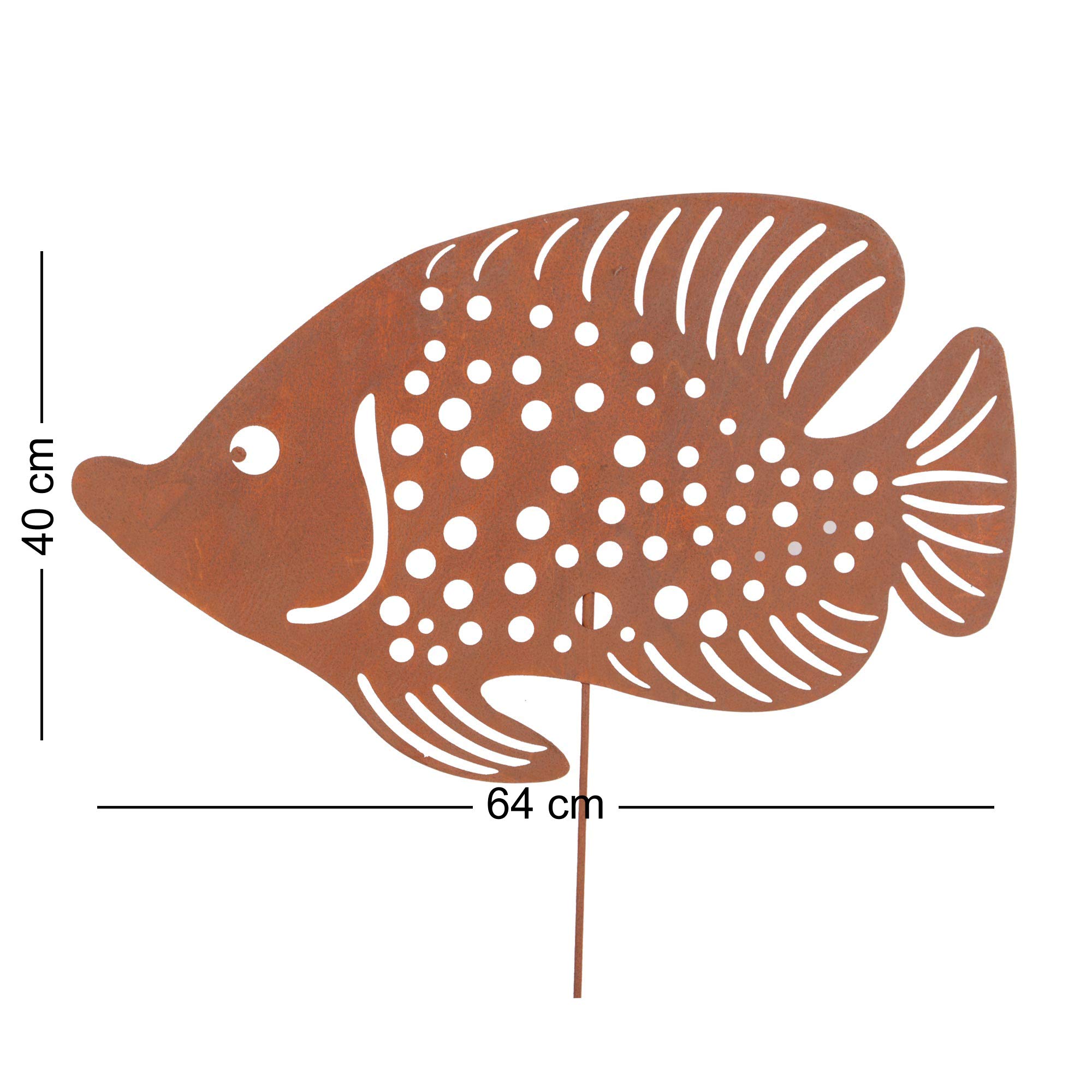 Piquet solaire de jardin en métal en forme de poisson-clown Piquet solaire de jardin en métal en forme de poisson-clown