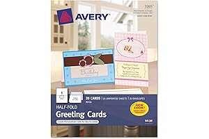Avery Greeting Cards Half Fold with Envelopes 3297