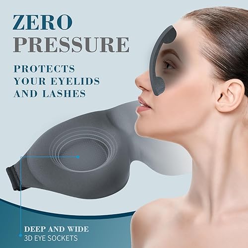 Miniatura 4 de Máscara para dormir ZGGCD para dormir de lado, antifaz para dormir con bloqueo de luz para mujeres y hombres, antifaz nocturno con contorno 3D,