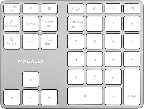 Miniatura 2 de Macally Bloc de números inalámbrico para Mac y PC y un mouse inalámbrico Bluetooth, funciona con números de manera más eficiente
