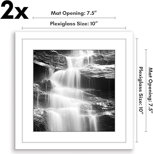 Vista 775 de Americanflat Portarretratos de 8 x 12 pulgadas con plexiglás pulido, juego de 2 portarretratos de 6 x 8 pulgadas con paspartú o para fotos de 8 x 12