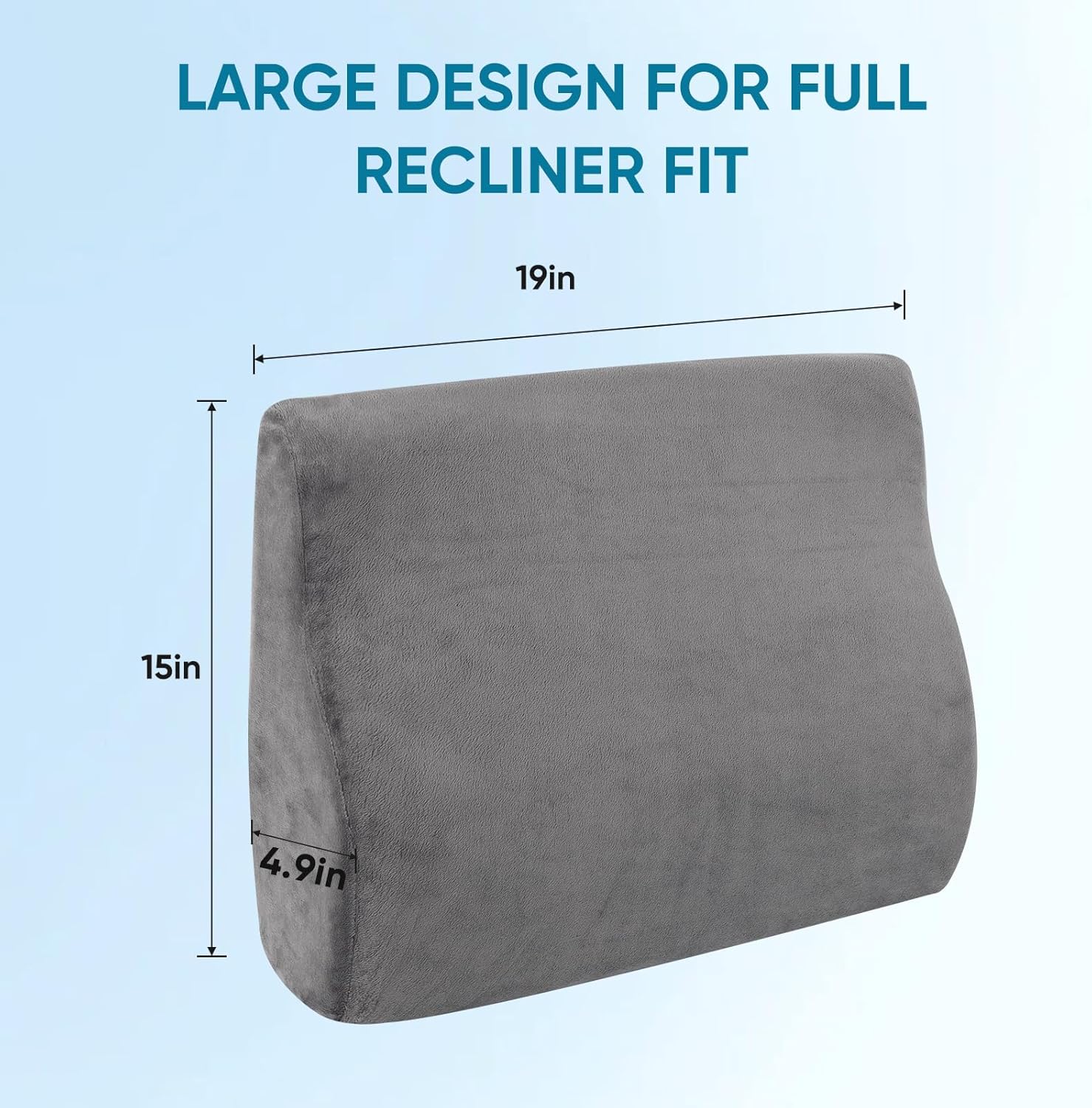 Lumbar Support Pillow for Recliner Chair and Couch, Memory Foam Back Cushion Ergonomic Back Support Pillow for Lower Back Pain Relief, with Soft Velvet - Image 5