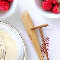 Vista 7 de Kuchengerate - Juego de 2 palitos esparcidores de crepé de 3.5 pulgadas y espátula de 12 pulgadas, estructura en forma de T, madera de haya natural