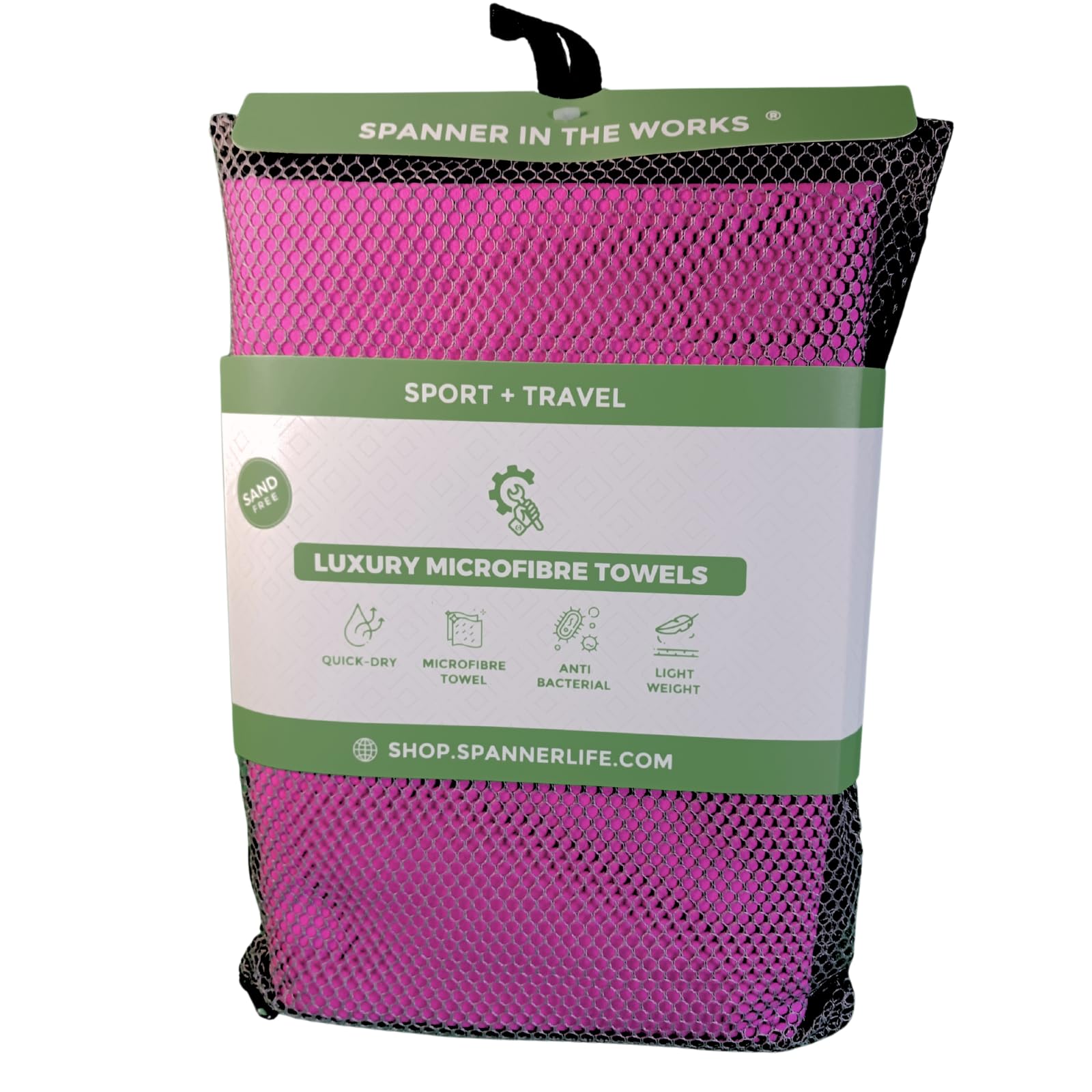 Spanner In The Works Women's Purple Large Microfibre Towel, Compact, Ultra Lightweight Travel Towel Quick Dry - The Perfect Gym Sport, Swimming Camping & Hiking ( Microfibre Towels For Adults, 150Cmx85cm)