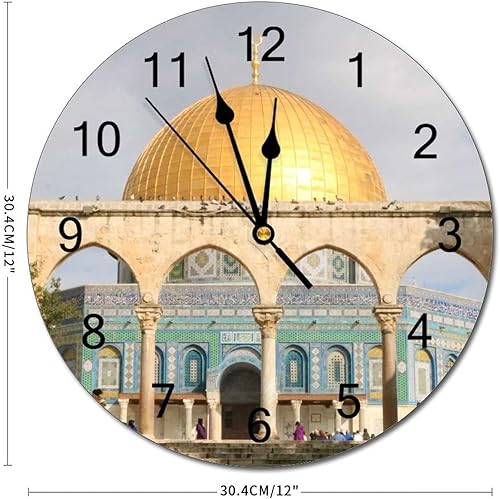 Miniatura 2 de HIGOSS Reloj de pared de cocina  Reloj de pared decorativo para el hogar, silencioso, sin tictac, paisaje natural moderno, 12 pulgadas para