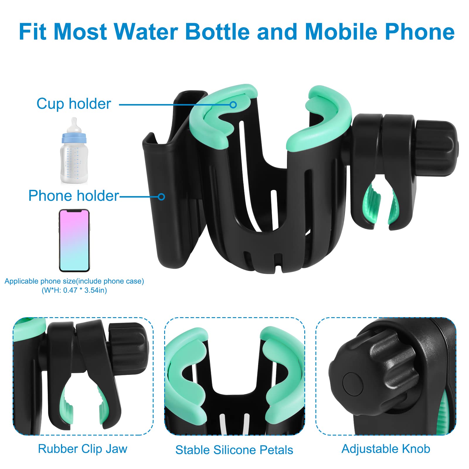 Porte-Gobelet Poussette En Silicone Flexible - Support Universel Pour Bouteille Et Téléphone