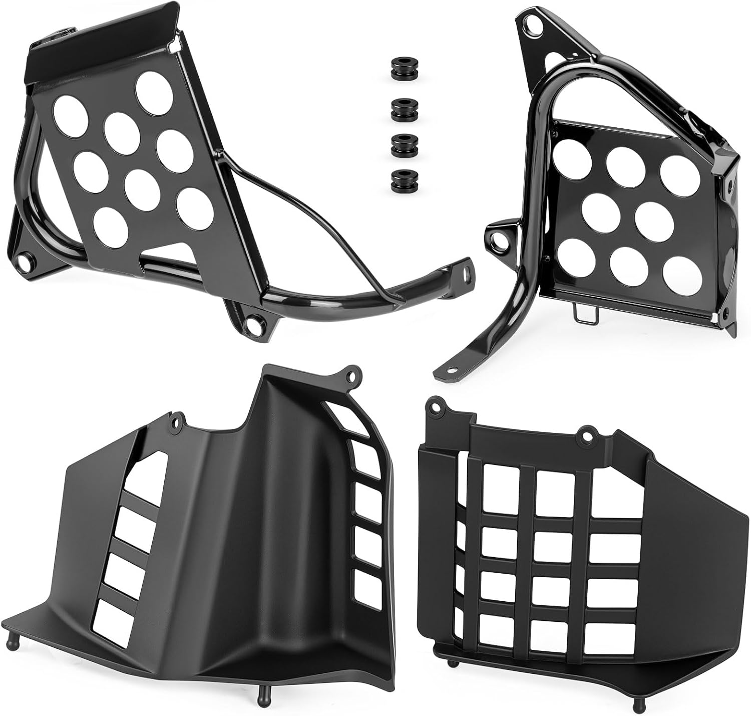 Black L+R Nerf Bars & Heel Guards Footrest For Yamaha Banshee 350 YFZ350 1990-2006 3GD-27445-00-00 3GG-21691-00-00