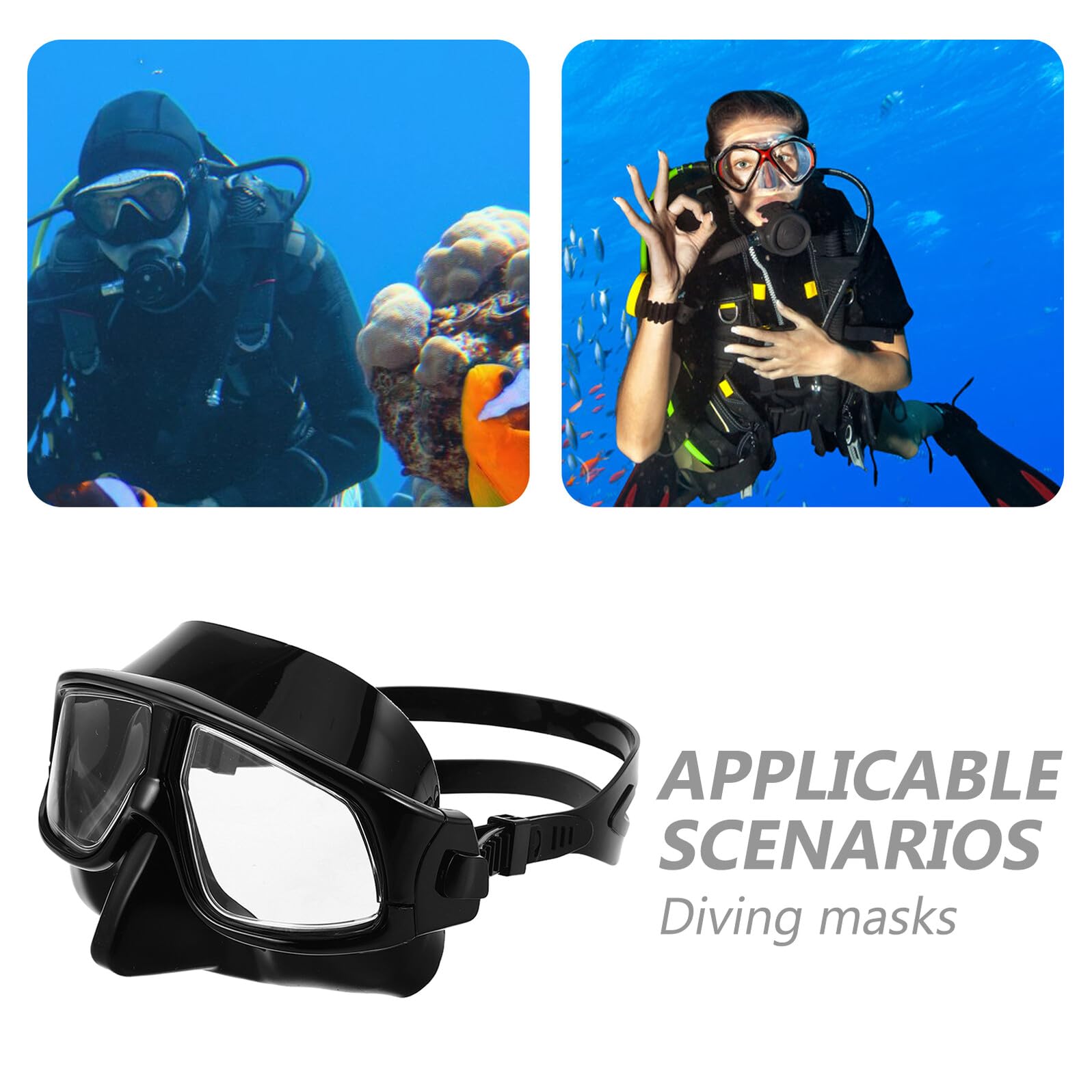 Máscara de Buceo Snorkel Ajustable para Adultos Gafas de Buceo Profesional Volumen con Amplia Visión para Natación y Snorkeling