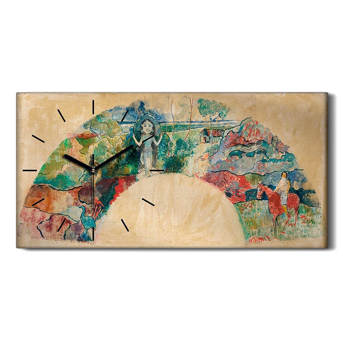 Horloge sur Toile Coloray Image Art Moderne Oeuvre Murale Animaux Abstraits Mains Noires
