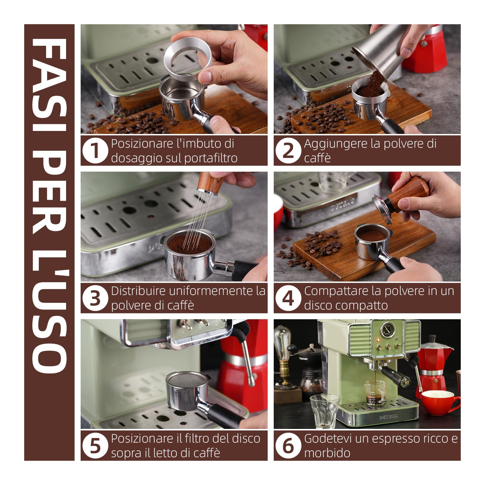 Kit Accessori Caffe Espresso 51 mm,WDT Tool,Set Anello Dosatore e Schermo Caffè Espresso,Accessori per Macchine Caffè Espresso per Portafiltro da 51mm