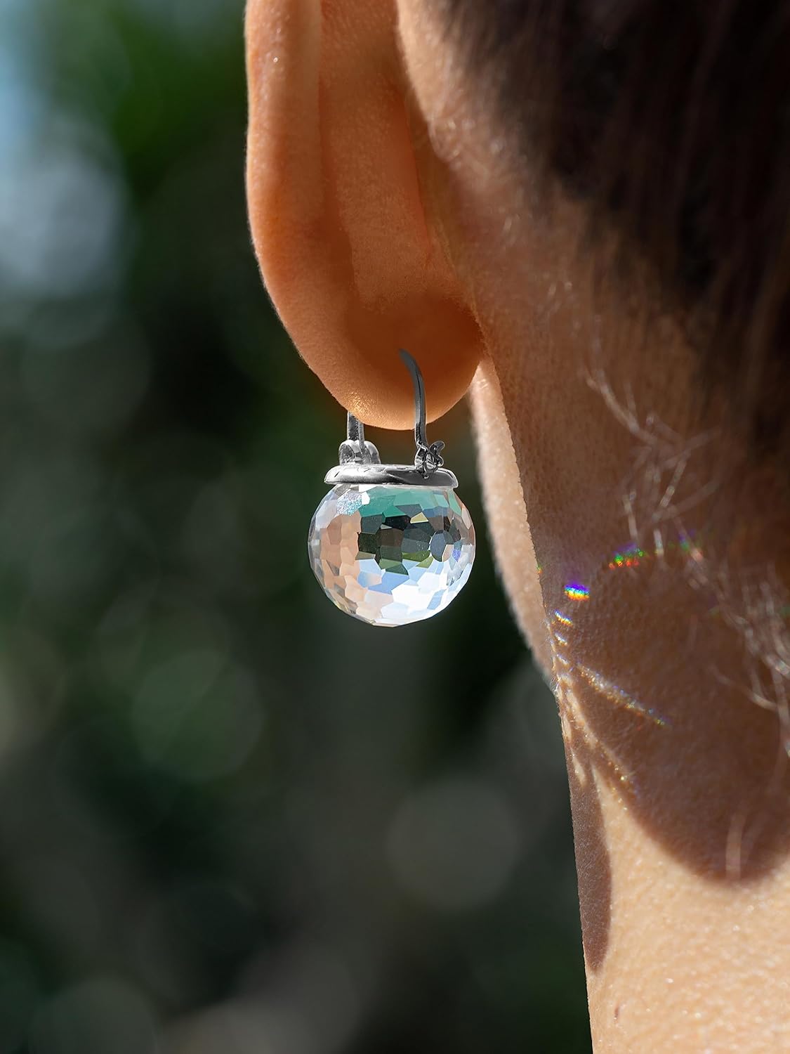 Austrian Crystal Earrings for Women, 925 Sterling Silver, Platinum Plated, Sparkly Crystal Ball Dangle Earrings, Hypoallergenic, Sparkling Unique Jewelry