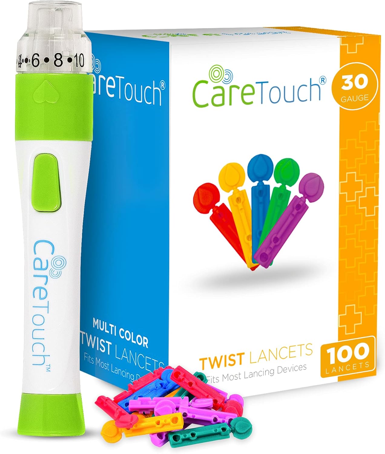 Microlet Lancing Device with Care Touch 100 Multi Colored