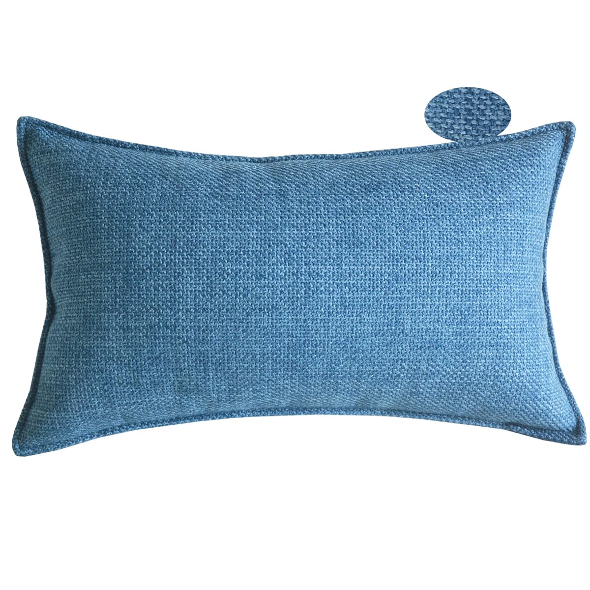 Lutanky Elegant Linen Cushion Cover Decorative Rectangle Throw Pillow Case for Sofa Bedroom Car with Invisible Zipper Blue (30 x 50 cm, 1 Piece)