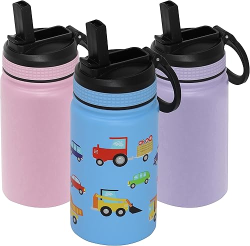 Miniatura 19 de MIRA Botella de agua pequeña aislada de 12 onzas para bebidas frías Acero inoxidable a prueba de fugas con tapa de popote para viajes, senderismo