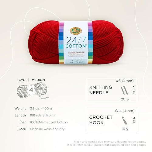 Vista 170 de (1 madeja) Hilo de algodón 24/7, terracota