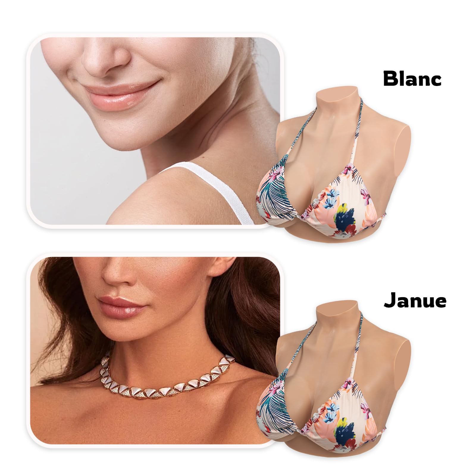 KUMIHO Faux Seins Silicone Travestissement des seins Crossdresser Prothèse Mammaire pour mastectomie Crossdresser Silicone Filler C Cup Blanc Plus