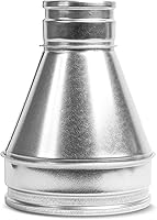Vista 1 de Repa Market Reductor/aumentador de conductos de acero galvanizado de 8 a 4 pulgadas - Adaptador de tubo de ventilación redondo HVAC y sistemas