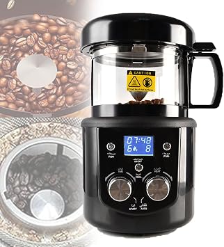 1400w Coffee Bean Roaster Machine,Automatic Coffee Bean Roaster,Home Use Air Coffee Roaster with Adjustable Timer Roasting Heating and Air Fan Setting,for Different Nuts