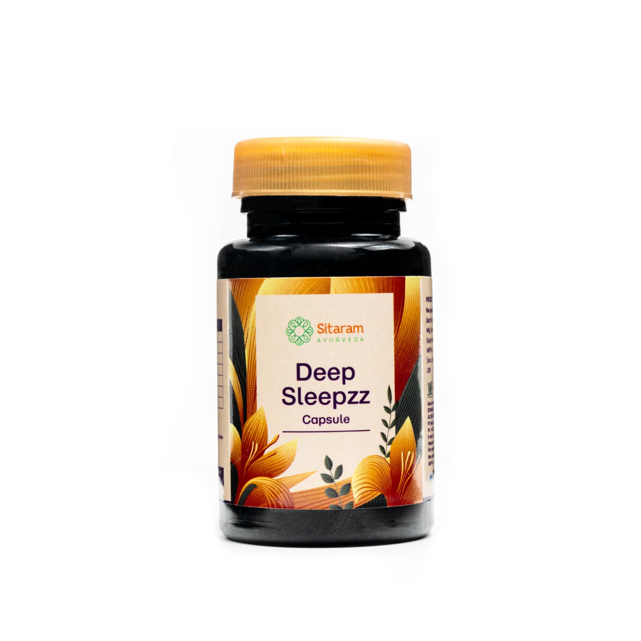 Sitaram Ayurveda Deep Sleepzz Capsules | Sleep & Mind Relaxation Support | With Valerian Root | 50 Nos.