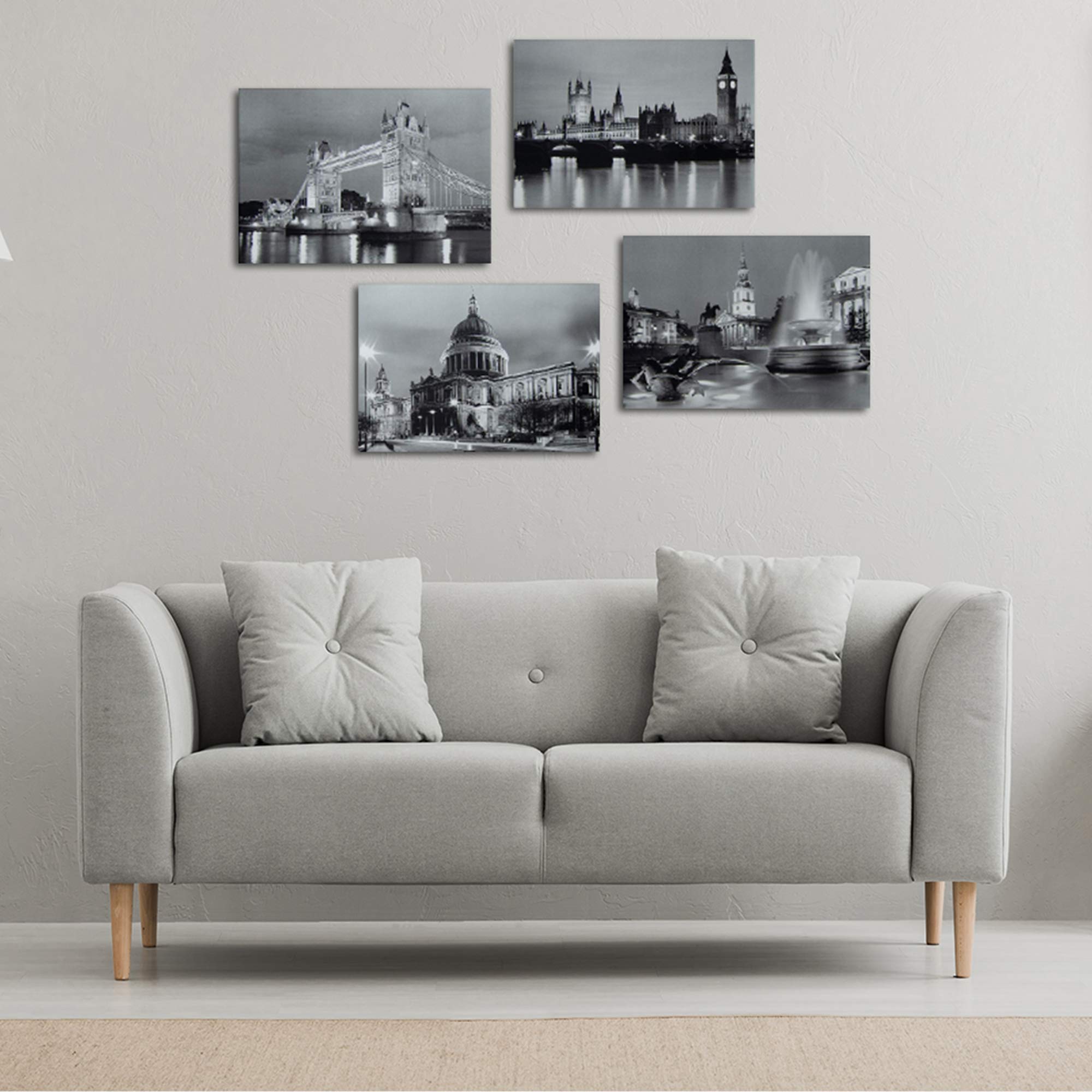 New Home Modern Wall Art Set Of 4 Black And White Prints Landscape