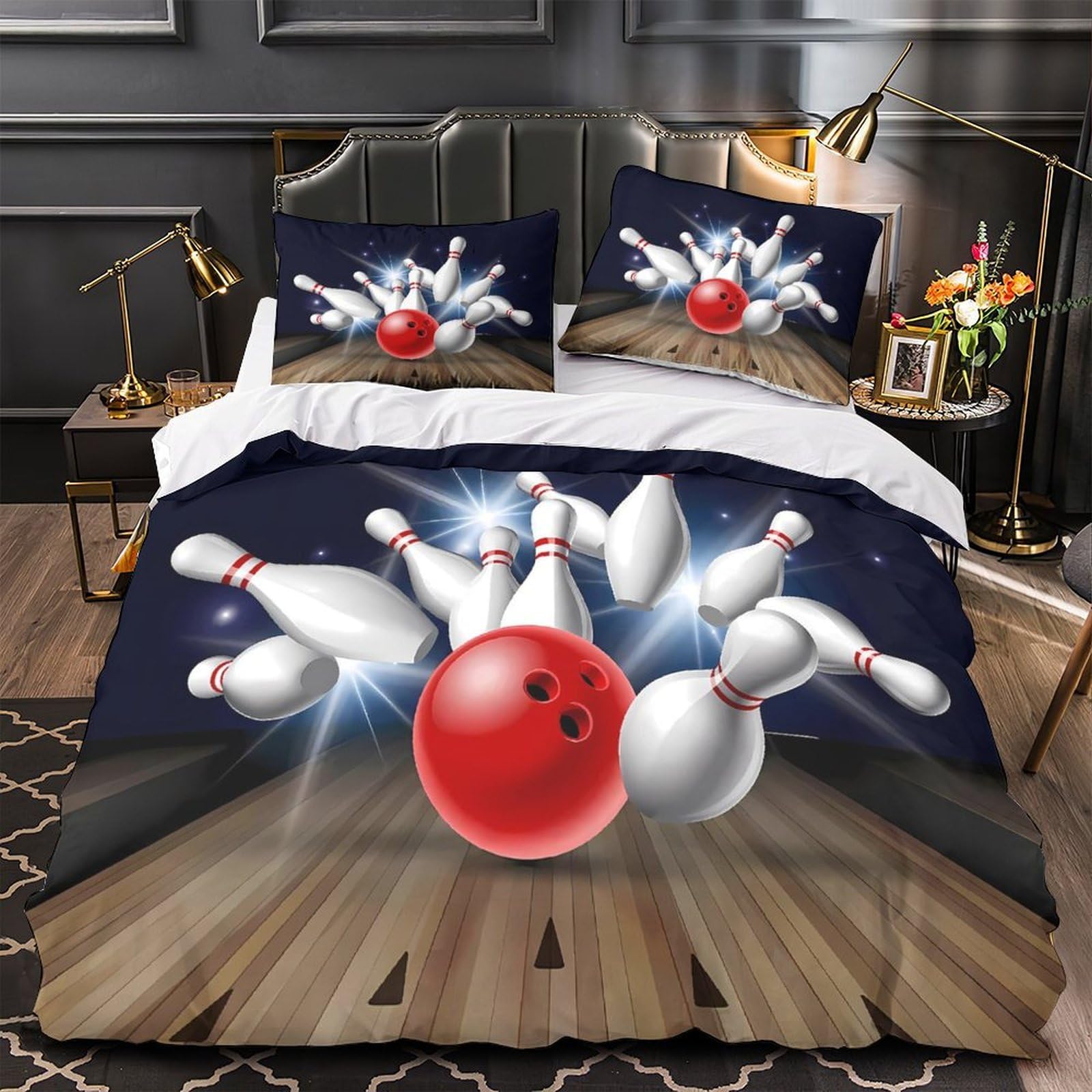Housse de couette 260x220 cm avec impression 3D haute définition motif chien