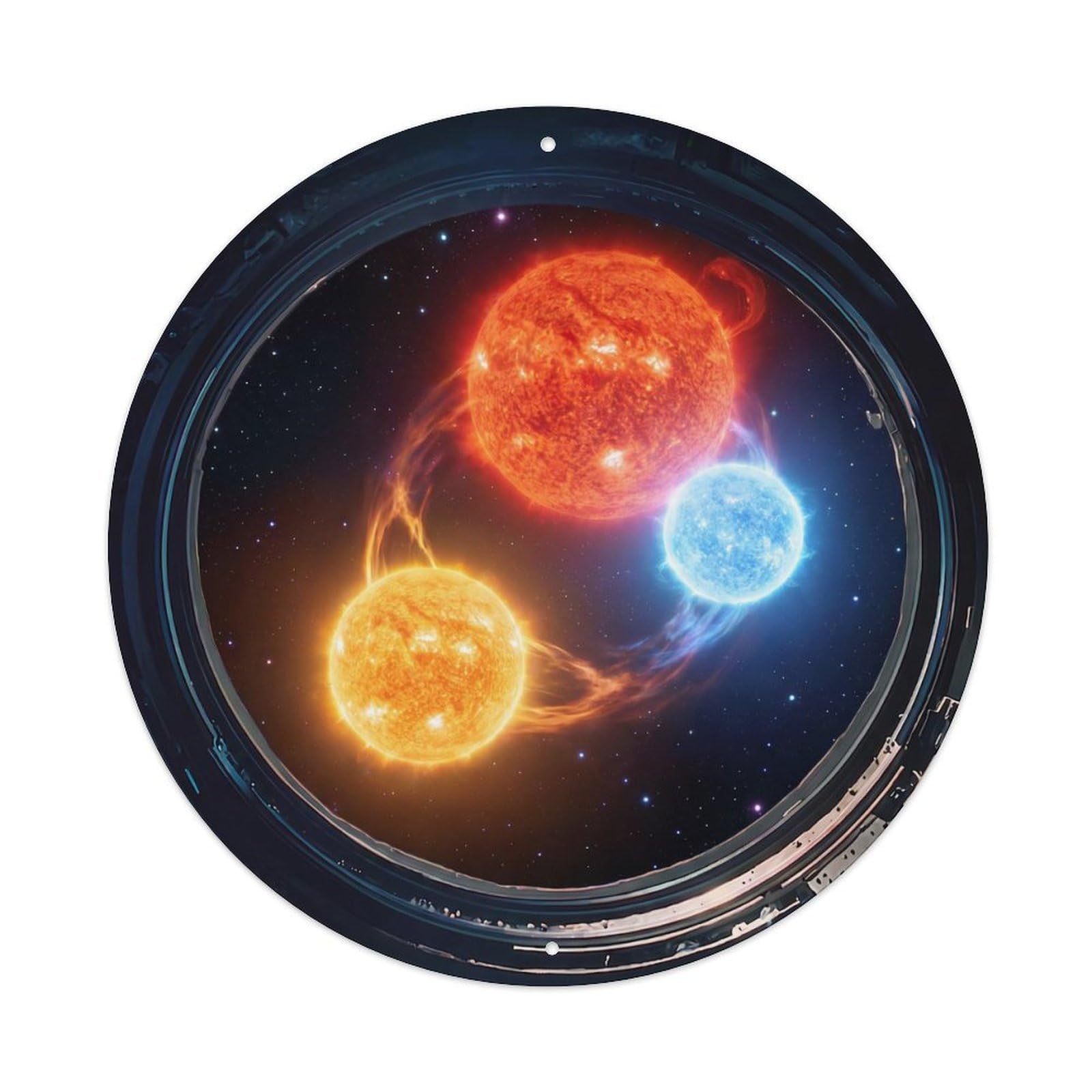 Triple Star System View Metal Tin Sign