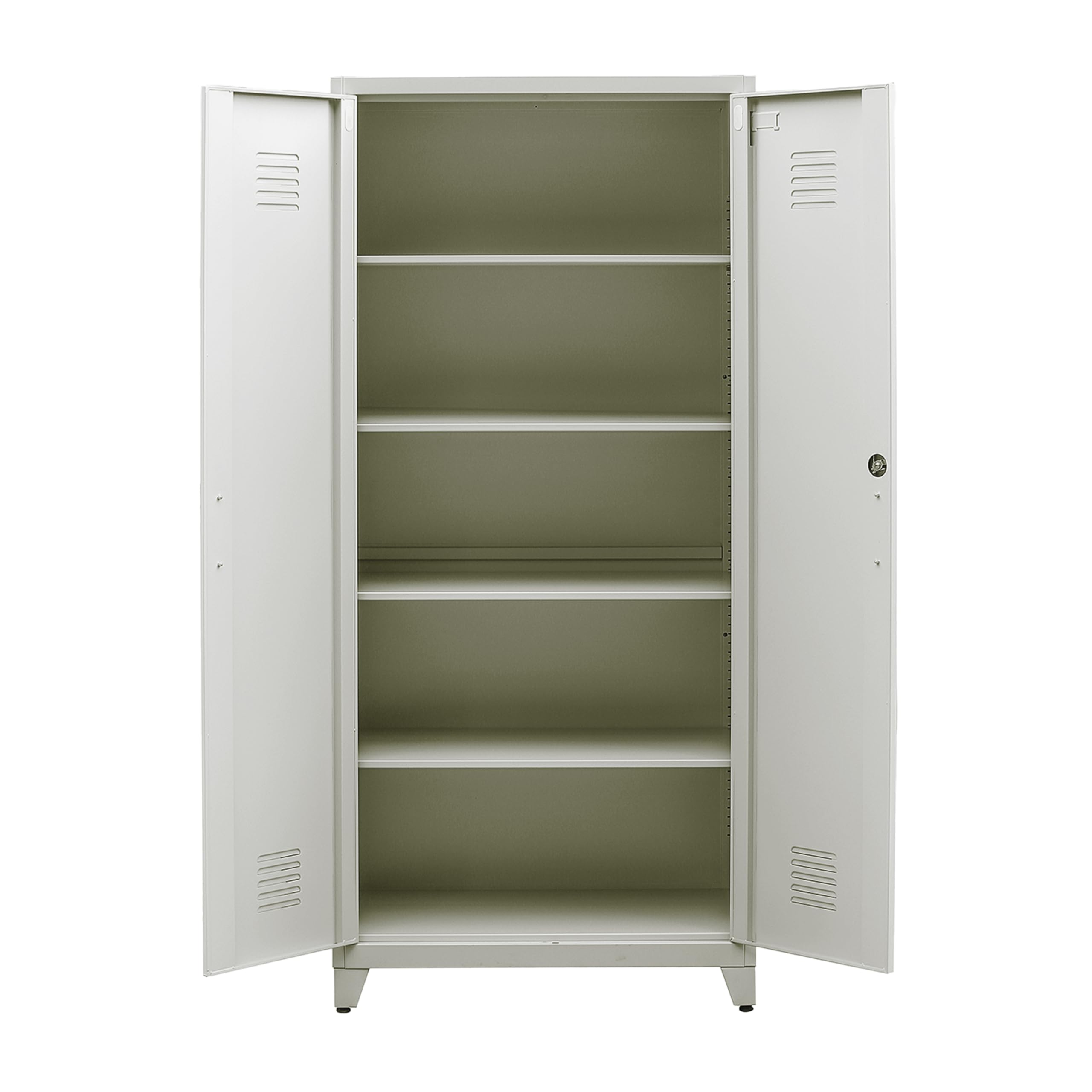 Armadietto Metallico Spogliatoio 190x85x50 Cm - Con Serratura, Ripiani E Ante In Acciaio Per Ufficio O Palestra