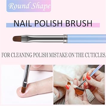 3Pcs Nail Art Clean Up Brushes,For Nail Art & Cuticle Cleaning