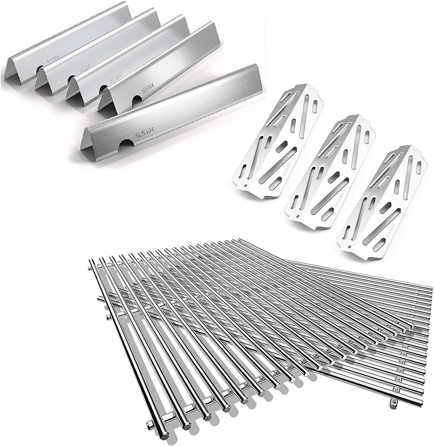 QuliMetal 66095 Grates, 66795 Flavorizer Bars and 66040 Heat Deflector for Weber Genesis II 300 /LX 300 Series Gas Grills