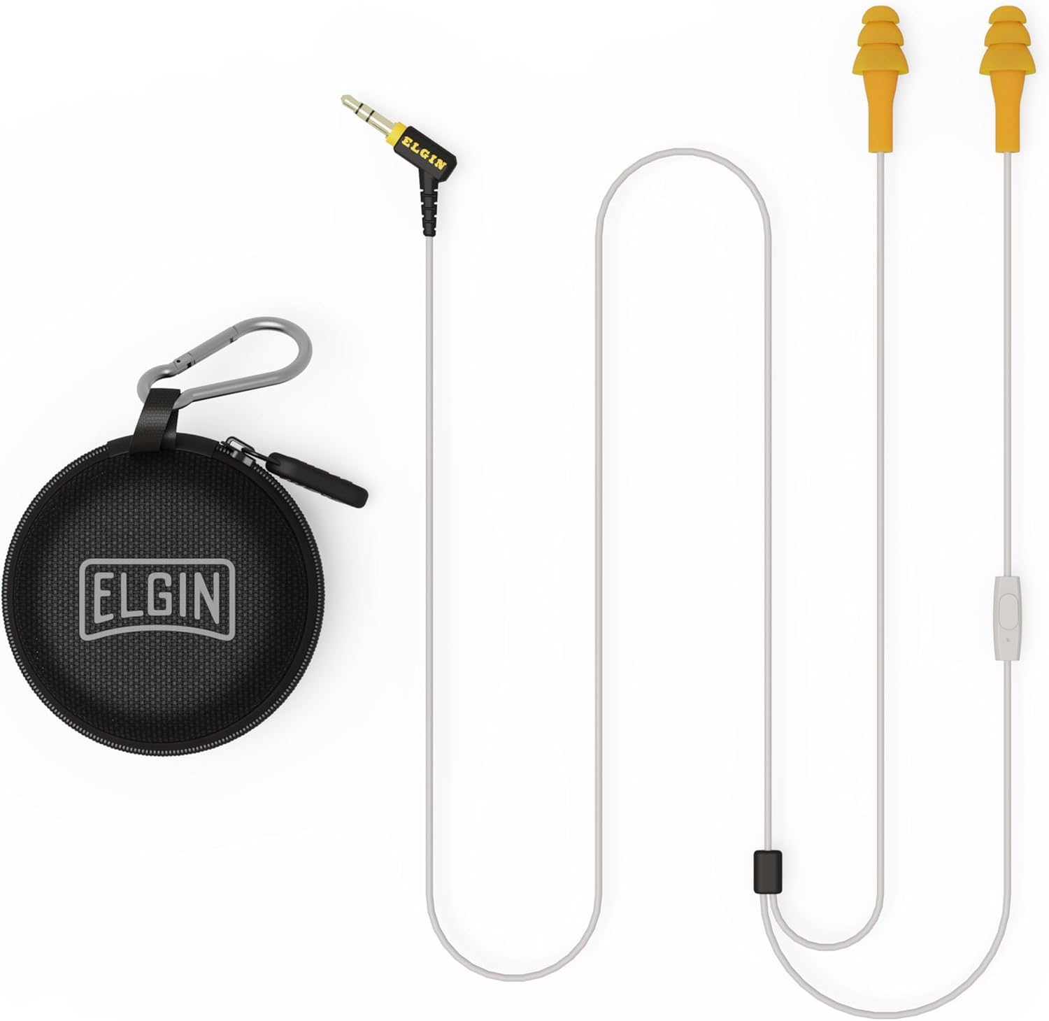 Elgin Ruckus+ Earplug Earbuds with Mic, 25 dB Noise Reduction Wired Earbuds, Safety Ear Plugs Headphones, OSHA Compliant Hearing Protection for Work Construction Industrial, Sweatproof Headphones