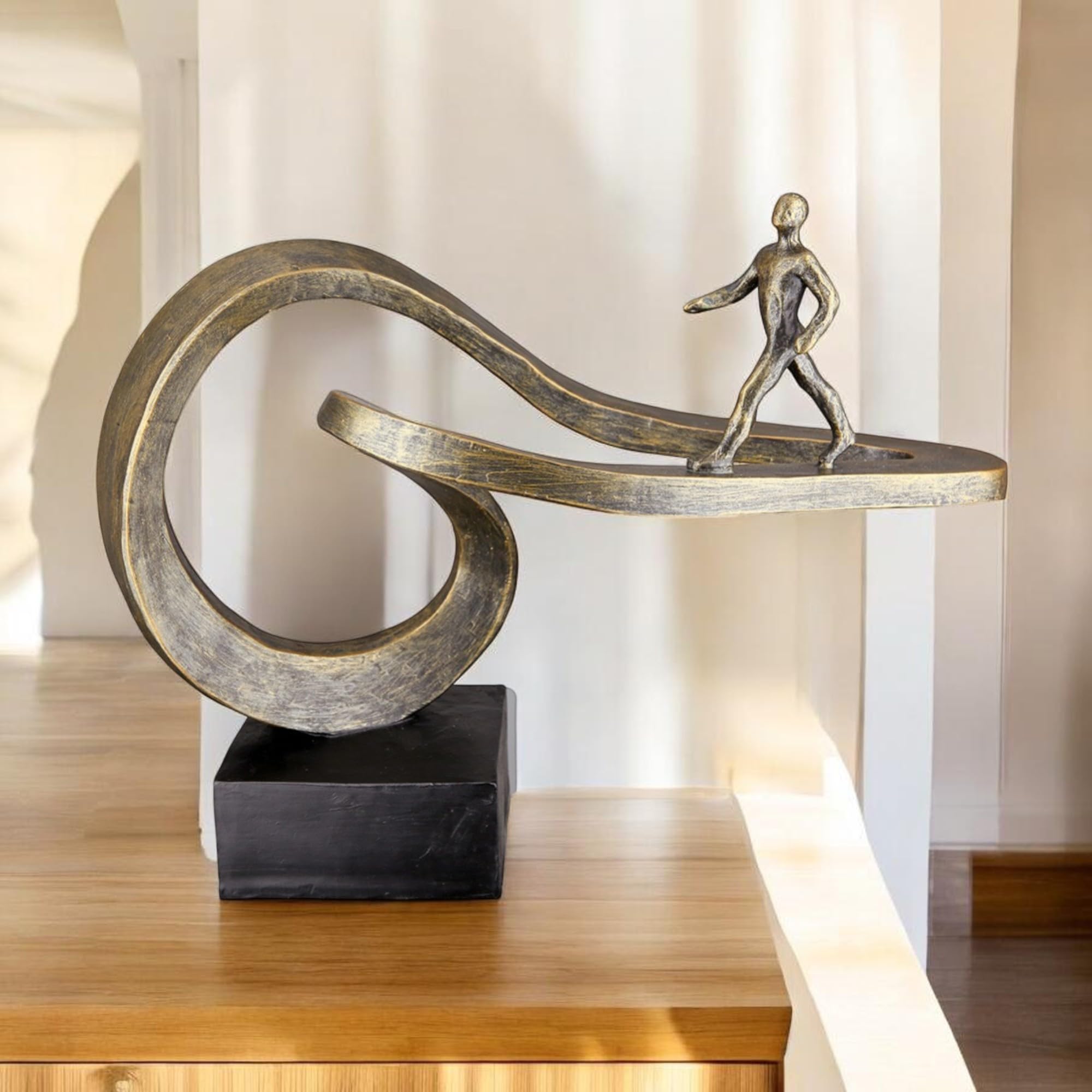 Casablanca Skulptur Path, Deko Figur Bronze, Kunstharz Statue Wohnzimmer, Büro Dekoration H. 25 cm x B. 32 cm - Moderne Skulpturen