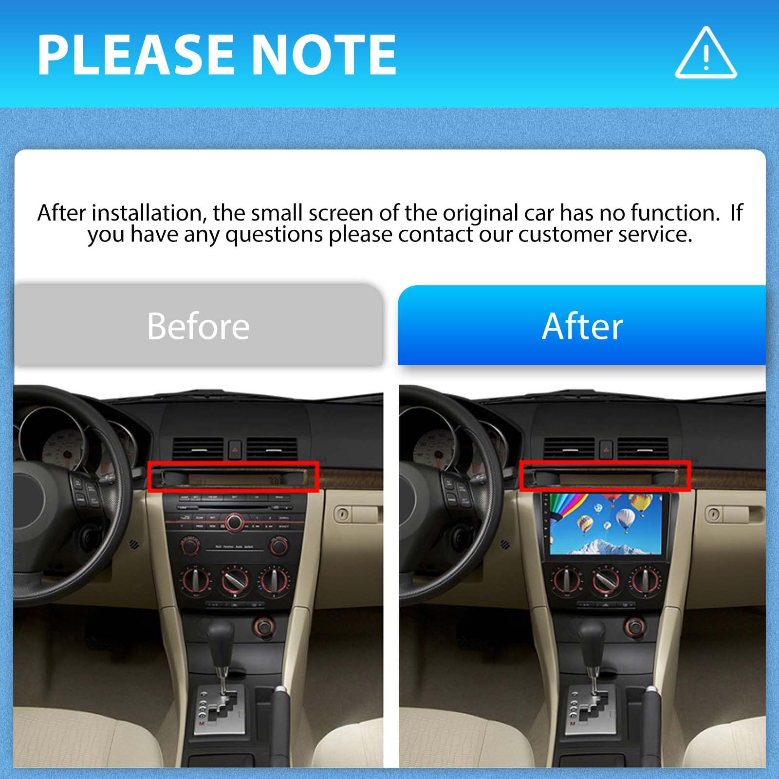 Autoradio für Mazda 3 2003-2009, [2G+64G] Android 9 Zoll Touchscreen Autoradio mit Wireless Carplay und Android Auto/Bluetooth/WiFi/Bluetooth/EQ/FM RDS Radio