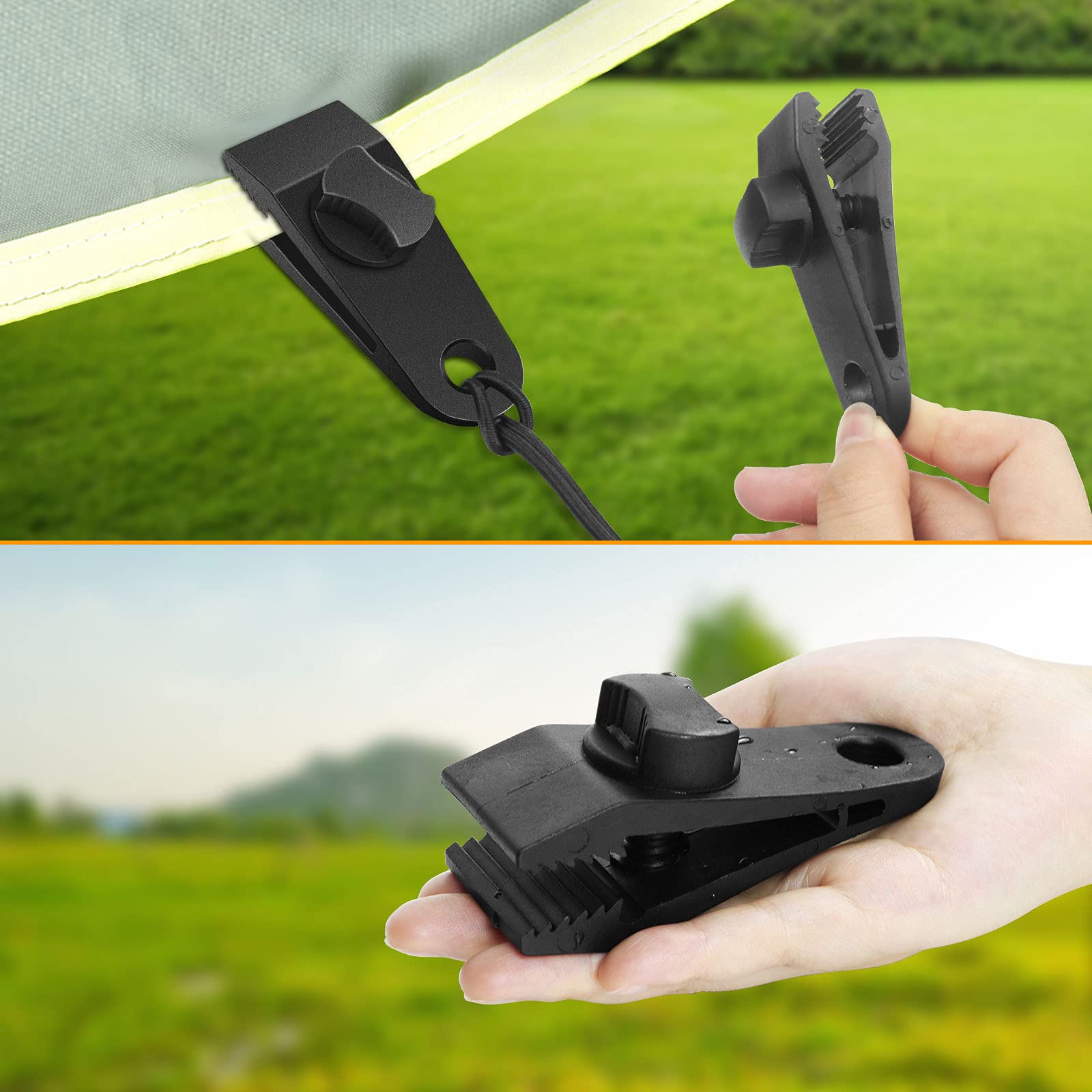 HLOGREE Tarp Clamp Clips Heavy Duty Lock Grip, 40 Pack Awning Clamp for