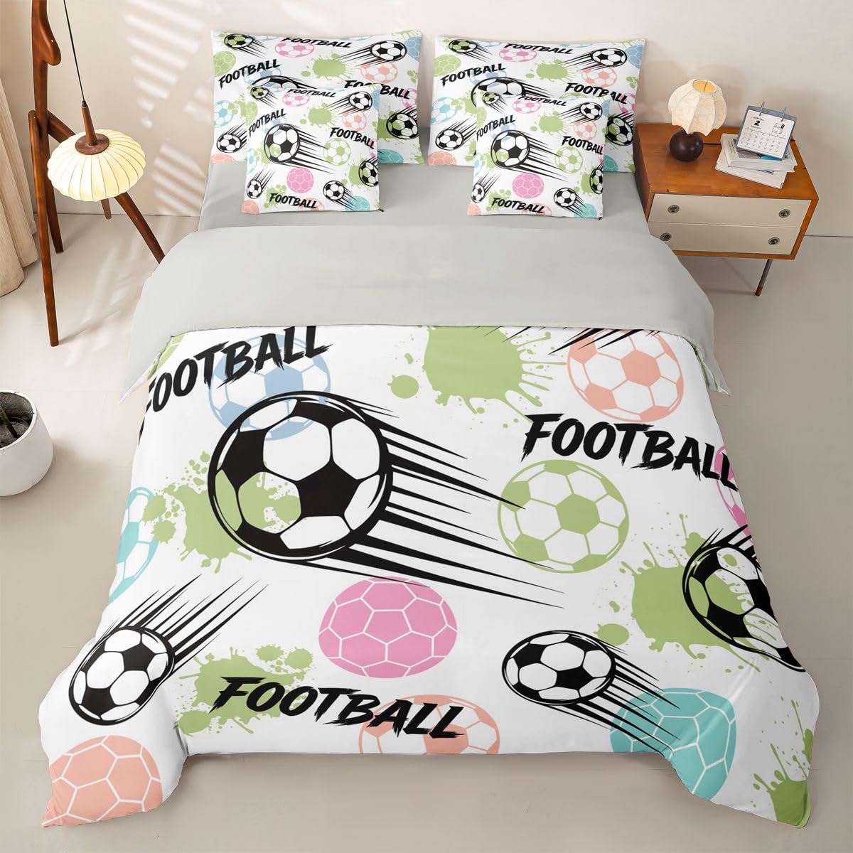 Homewish Kinder Fußball Bettwäsche 200x200 7-teilig