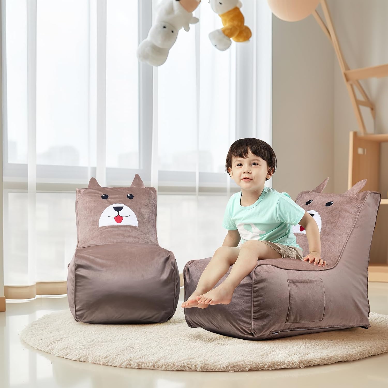 DKLGG 2 Pcs Cute Dog Bean Bag Chair for Kids, Stuffed